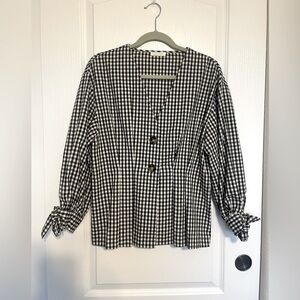 All:Row gingham babydoll blouse